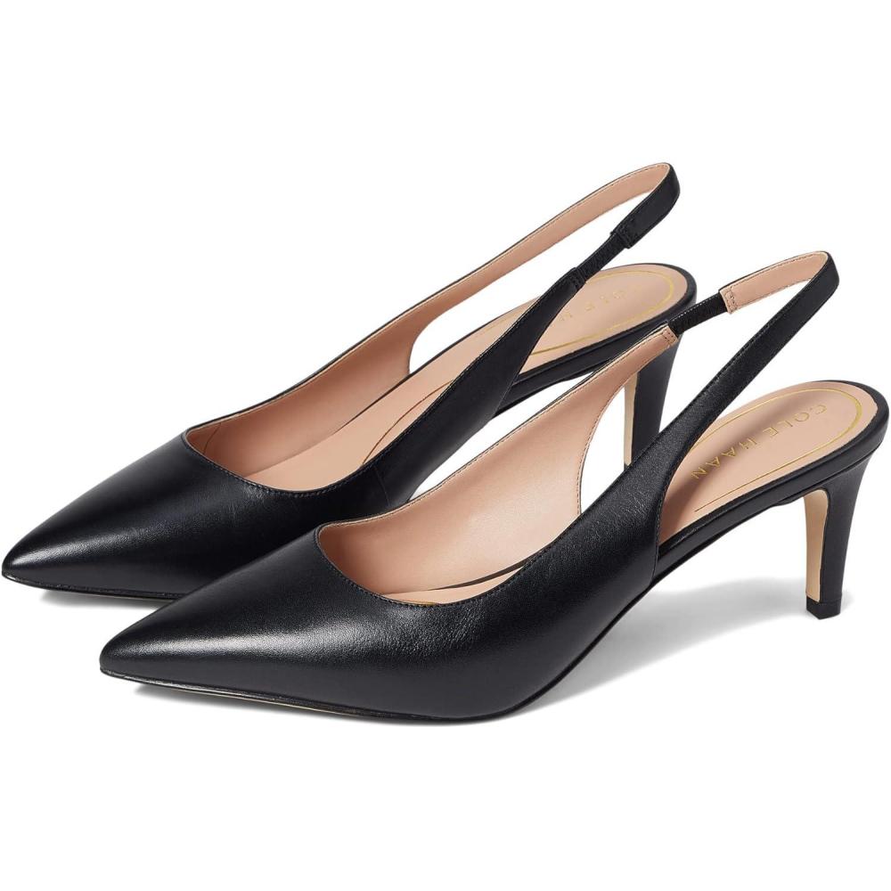 image:imageCole Haan Womens 65mm High Heel Vandam SlingBlack Leather