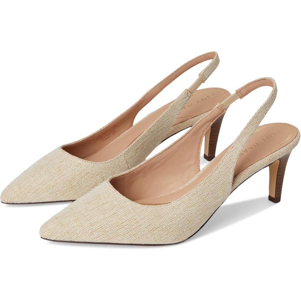 image:imageCole Haan Womens 65mm High Heel Vandam SlingNatural Canvas
