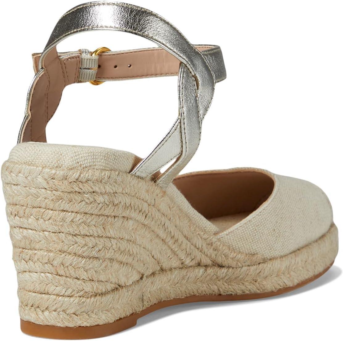 image:imageCole Haan Womens Cloudfeel Espadrille Wedge 80mm IiNatural LinenSoft Gold Ltr