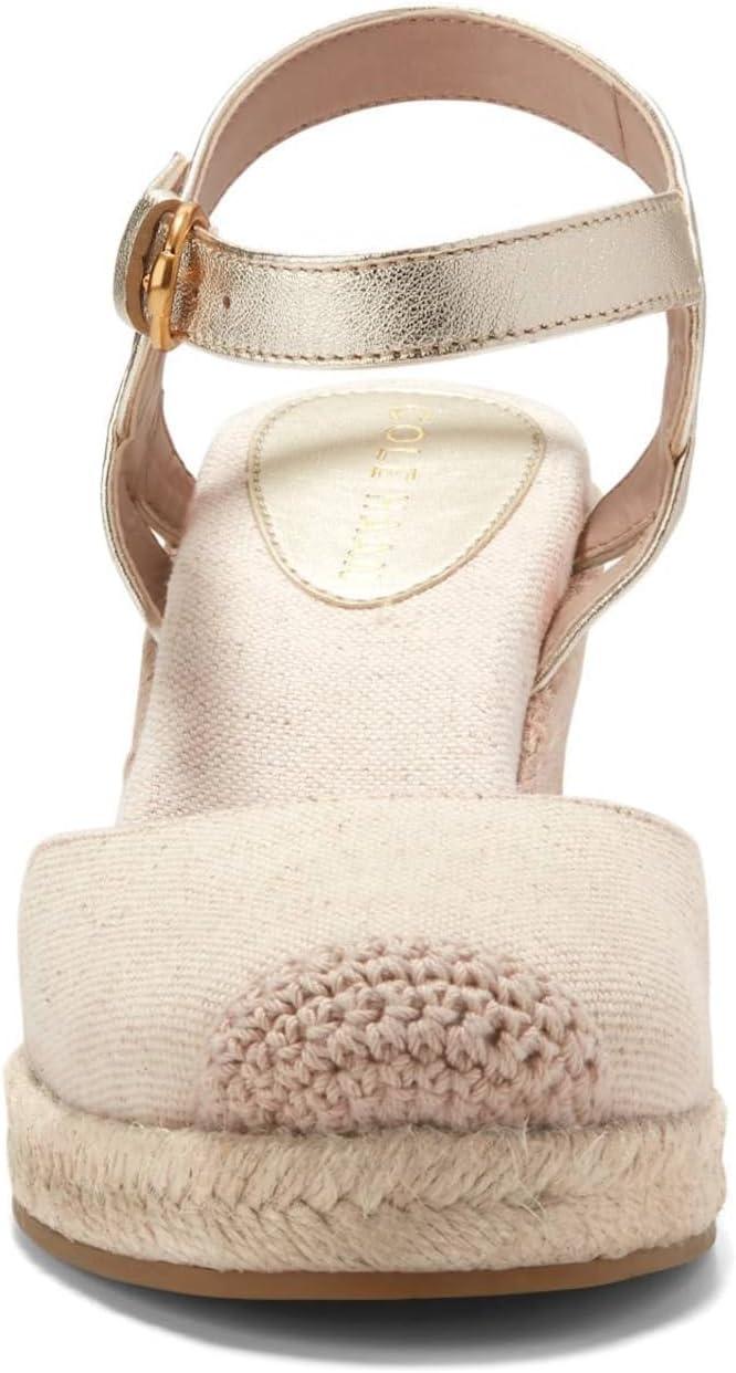 image:imageCole Haan Womens Cloudfeel Espadrille Wedge 80mm IiNatural LinenSoft Gold Ltr