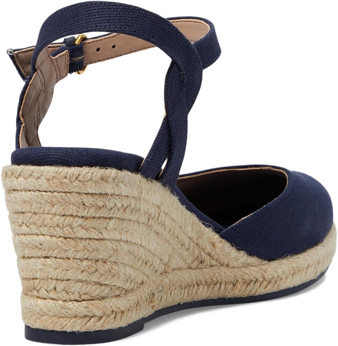 image:imageCole Haan Womens Cloudfeel Espadrille Wedge 80mm IiNavy Blazer LinenNat Jute
