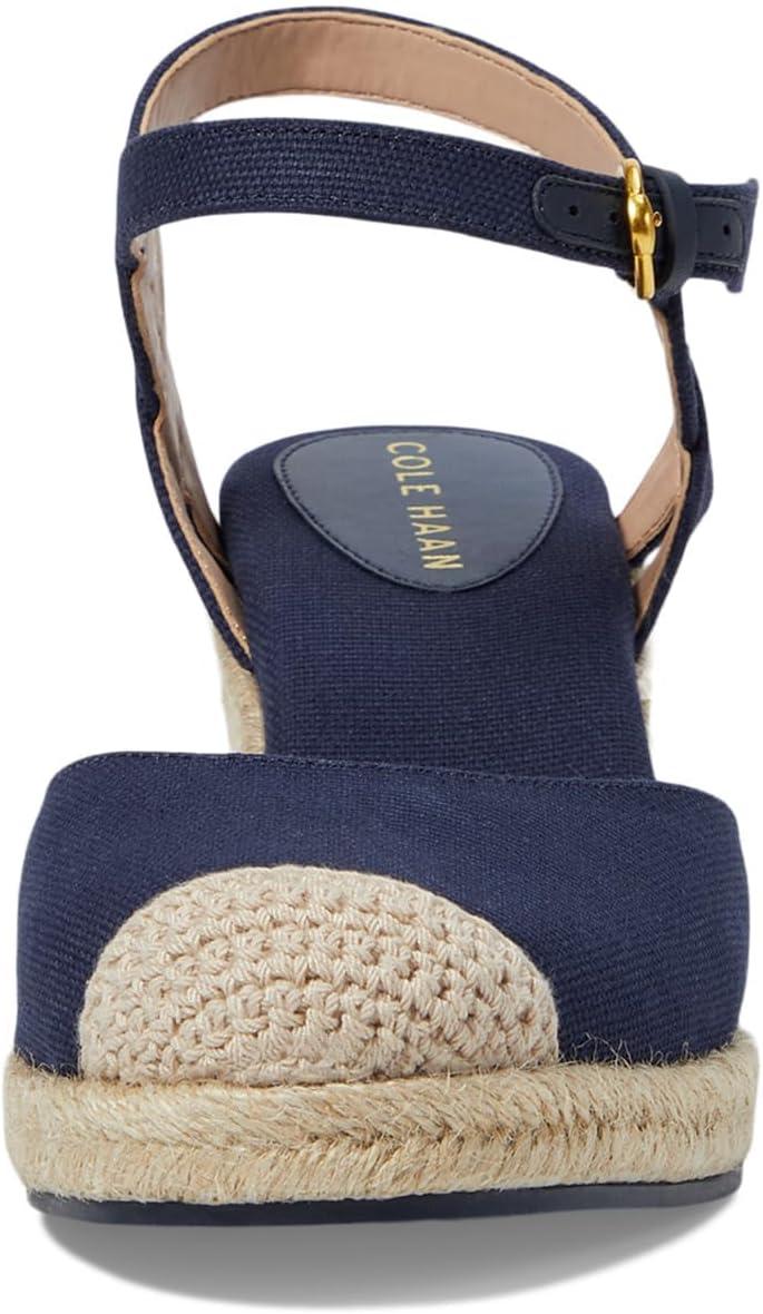 image:imageCole Haan Womens Cloudfeel Espadrille Wedge 80mm IiNavy Blazer LinenNat Jute