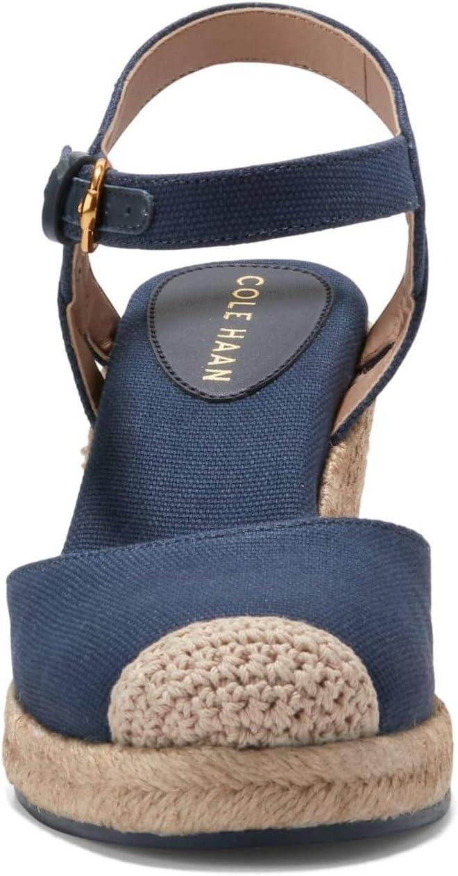 image:imageCole Haan Womens Cloudfeel Espadrille Wedge 80mm IiNavy Blazer LinenNat Jute
