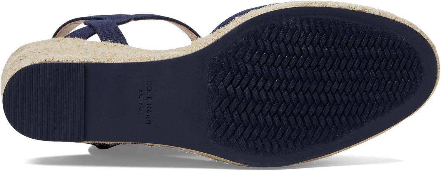 image:imageCole Haan Womens Cloudfeel Espadrille Wedge 80mm IiNavy Blazer LinenNat Jute