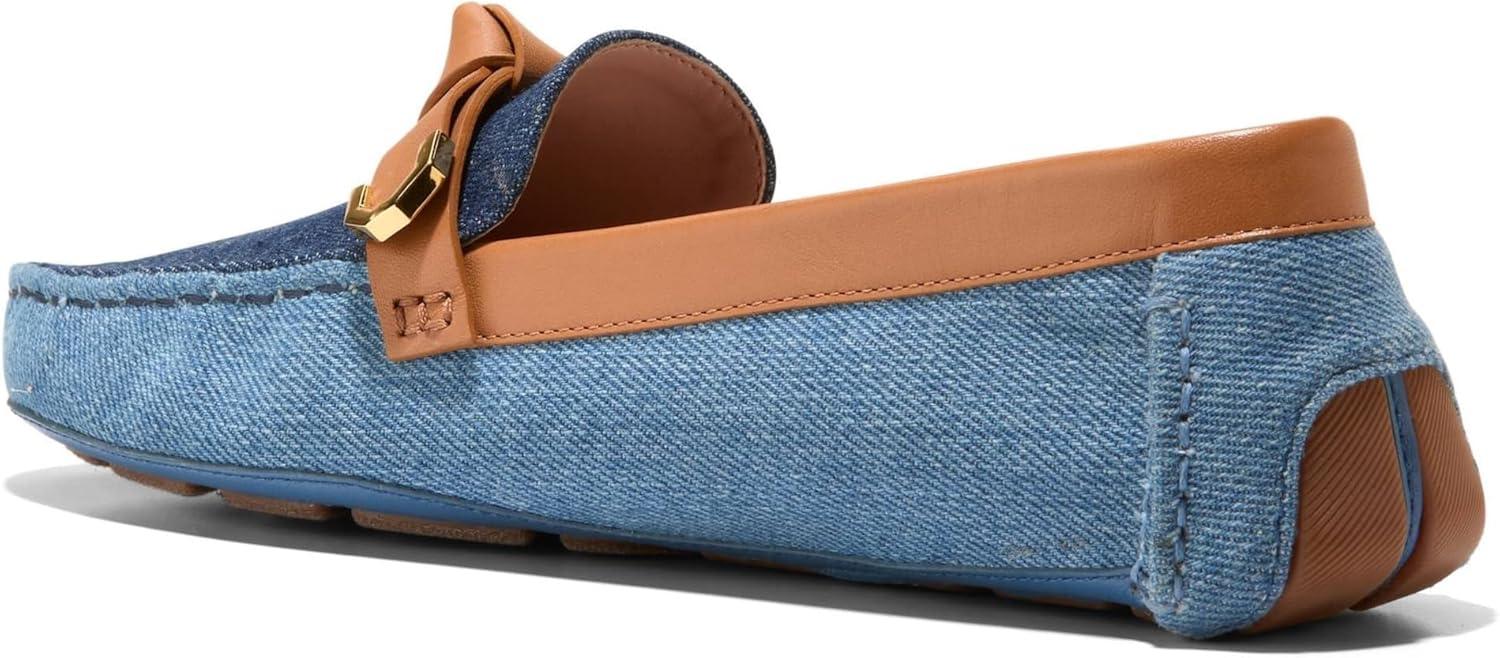 image:imageCole Haan Womens Evelyn Bow DriverLight DenimDark DenimPecan Leather