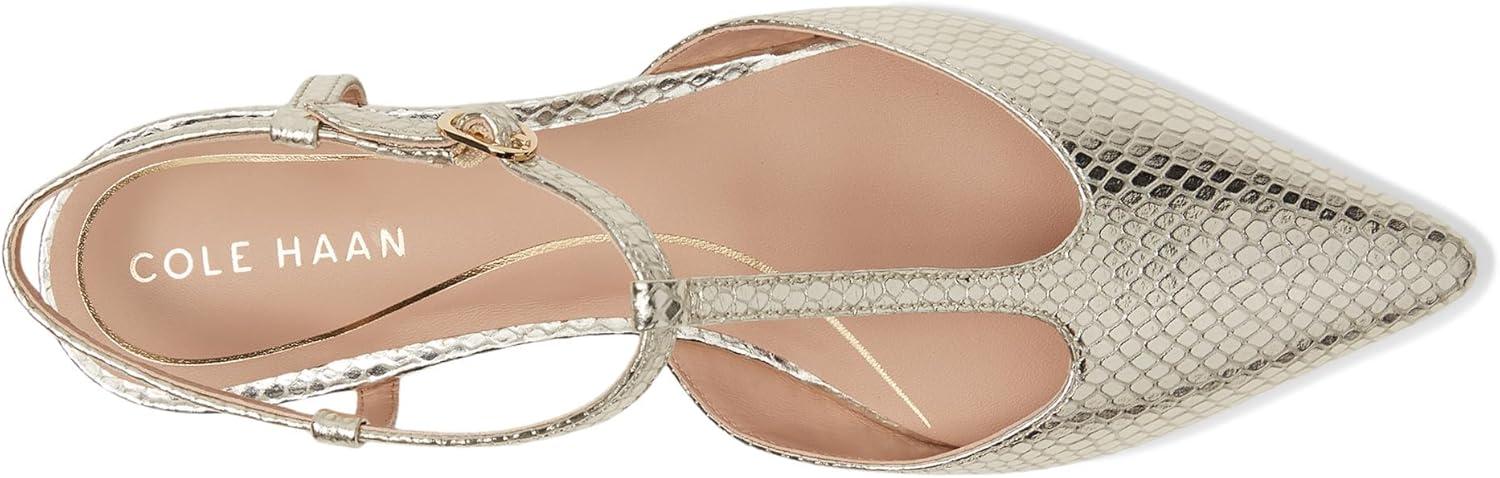 image:imageCole Haan Womens Marlah TStrapGold Snake Prt Leather