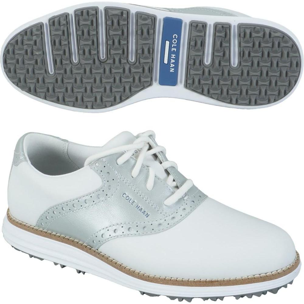 image:imageCole Haan Mens Originalgrand Saddle GolfOptic WhiteMetallic SilverOptic White Wp