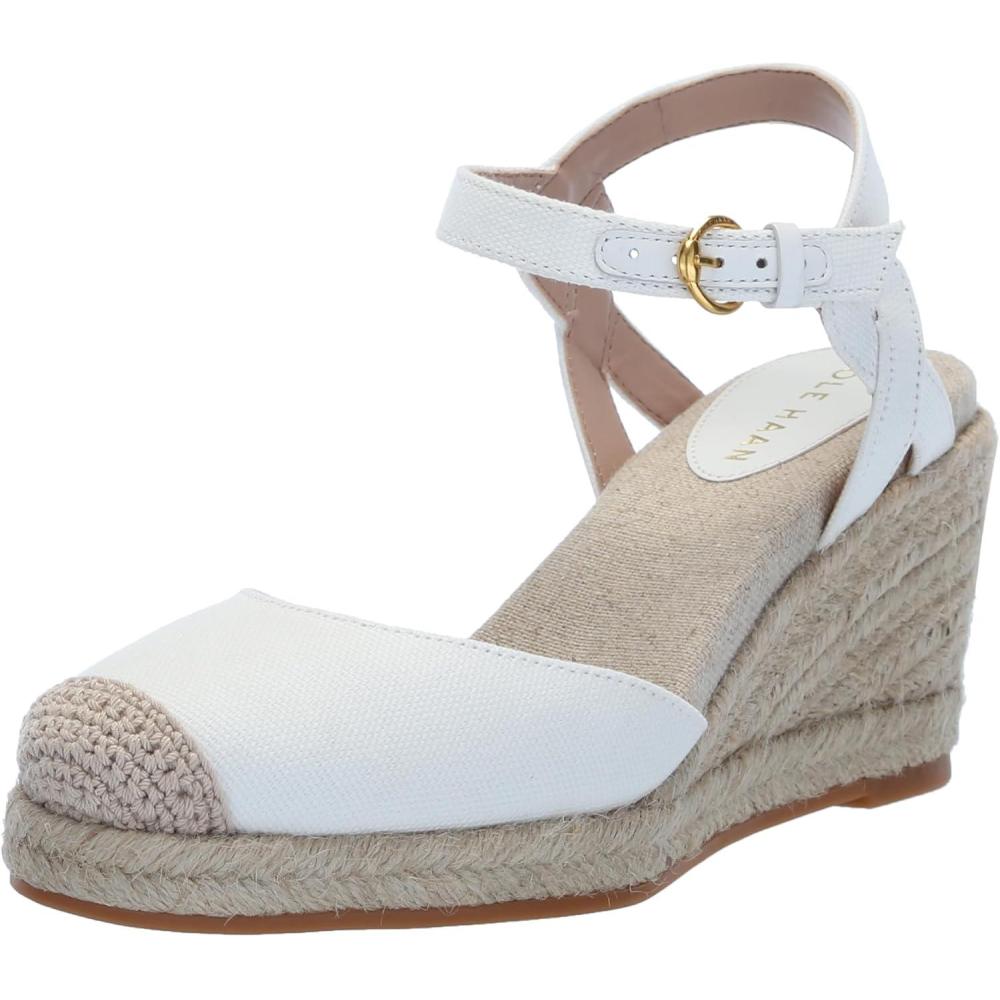 image:imageCole Haan Womens Cloudfeel Espadrille Wedge 80mm IiWhite LinenNat Jute