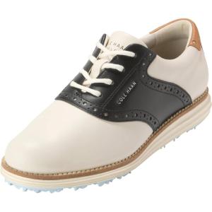 Cole Haan Mens Originalgrand Saddle Golf(Ivory/Black/Skyway)