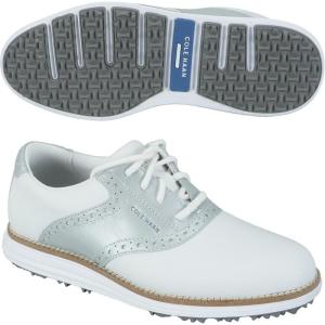 Cole Haan Mens Originalgrand Saddle Golf(Optic White/Metallic Silver/Optic White Wp)