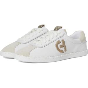 Cole Haan Womens Grandpro Acelia(White/Silver Birch Suede/Gold Metallic/White)