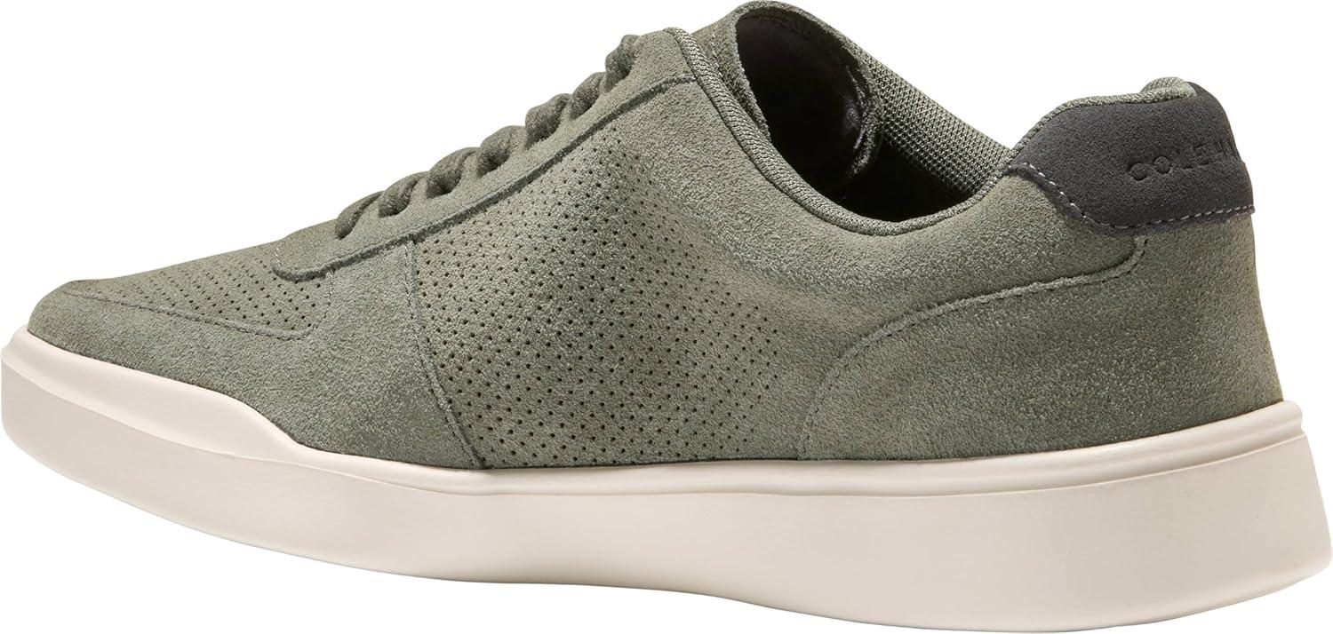 image:imageCole Haan Mens Grand Crosscourt Modern Perforated SneakersDusty Olive SuedeRaven