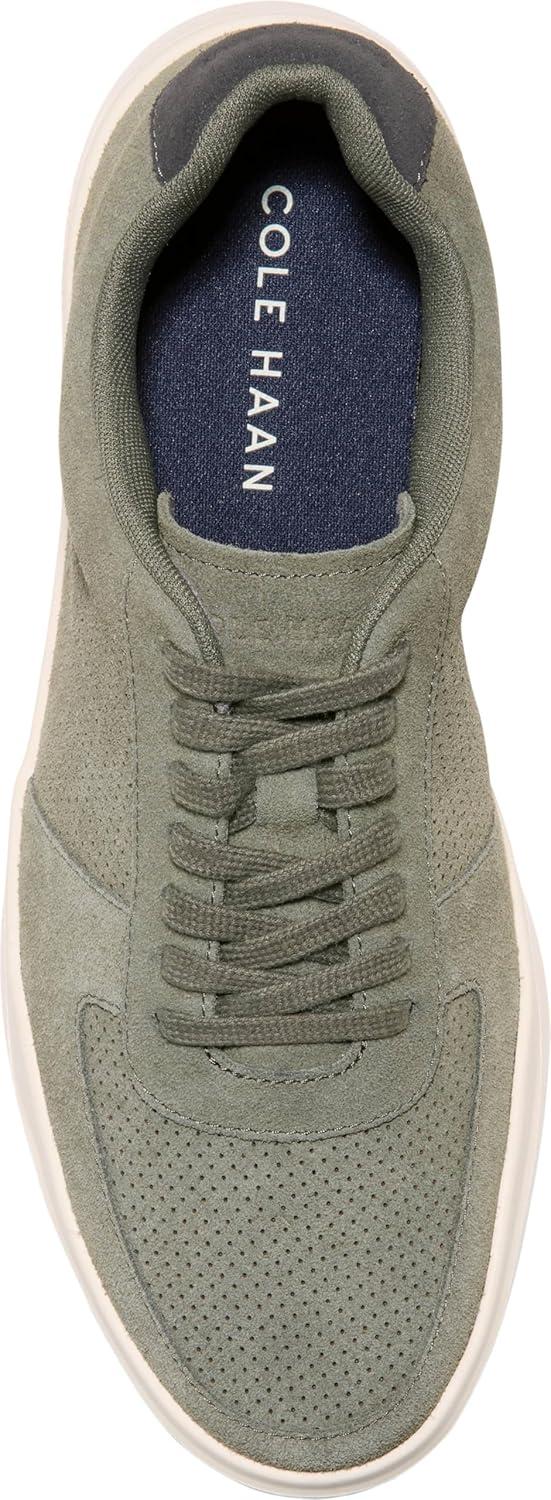 image:imageCole Haan Mens Grand Crosscourt Modern Perforated SneakersDusty Olive SuedeRaven
