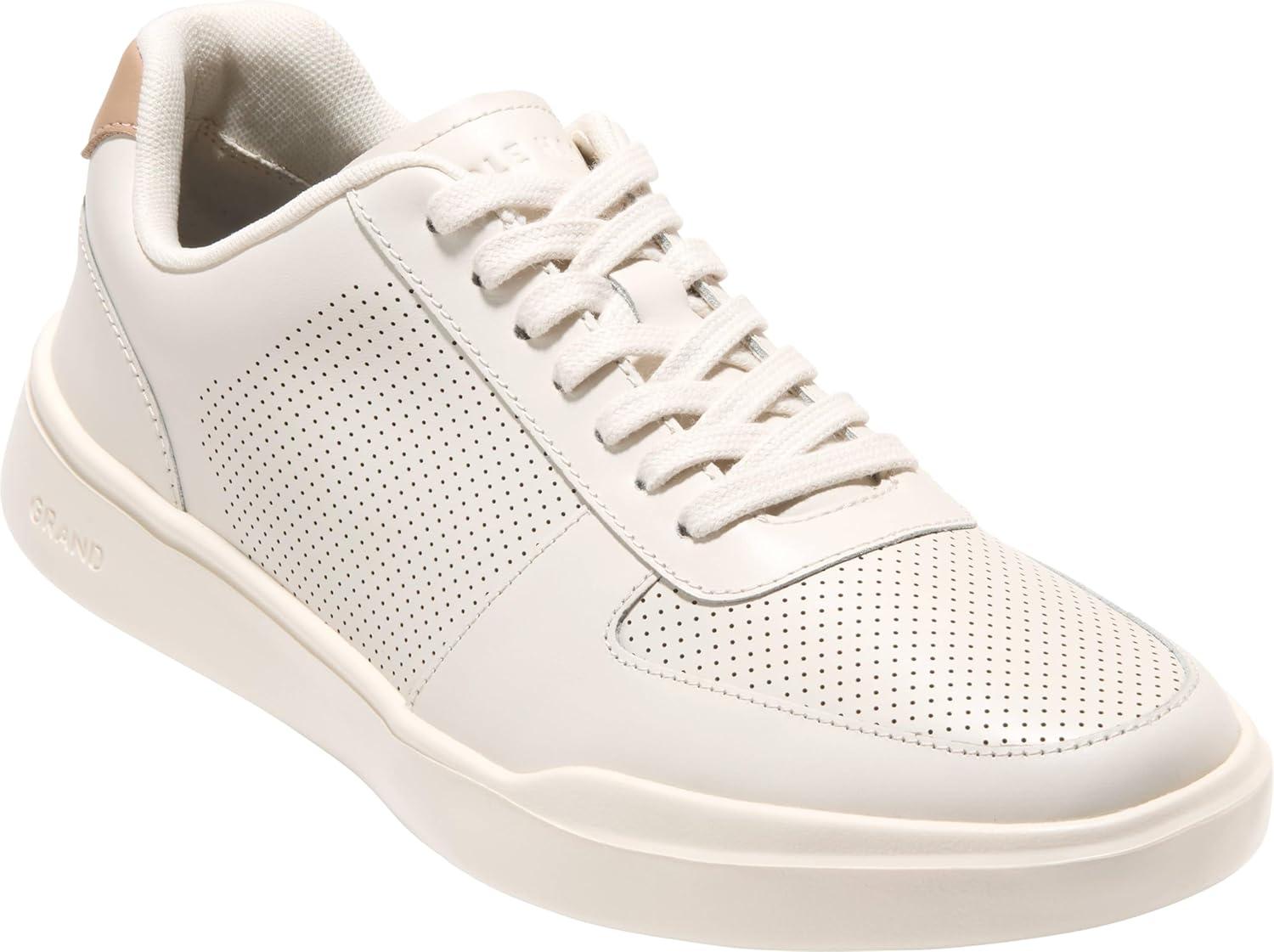 image:imageCole Haan Mens Grand Crosscourt Modern Perforated SneakersIvoryTuscan Sand