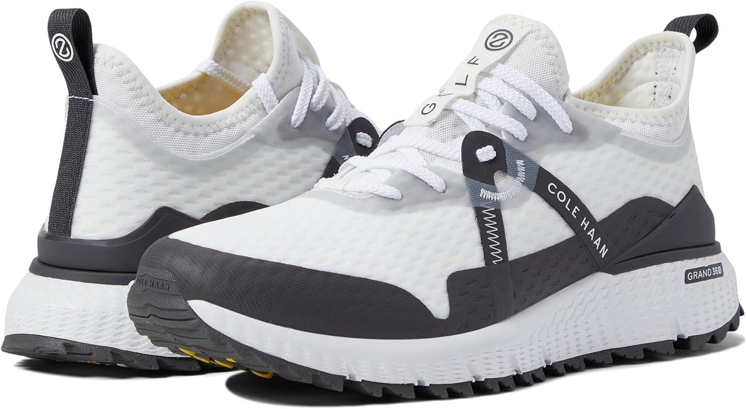 image:imageCole Haan Mens Zerogrand Overtake Water Resistant GolfWhiteGray PinstripeMicrochipCyber Yellow