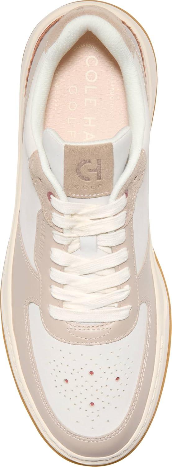 image:imageCole Haan Mens Grandpr Crossover Golf SneakersIvoryLight Sesame Suede Waterproof