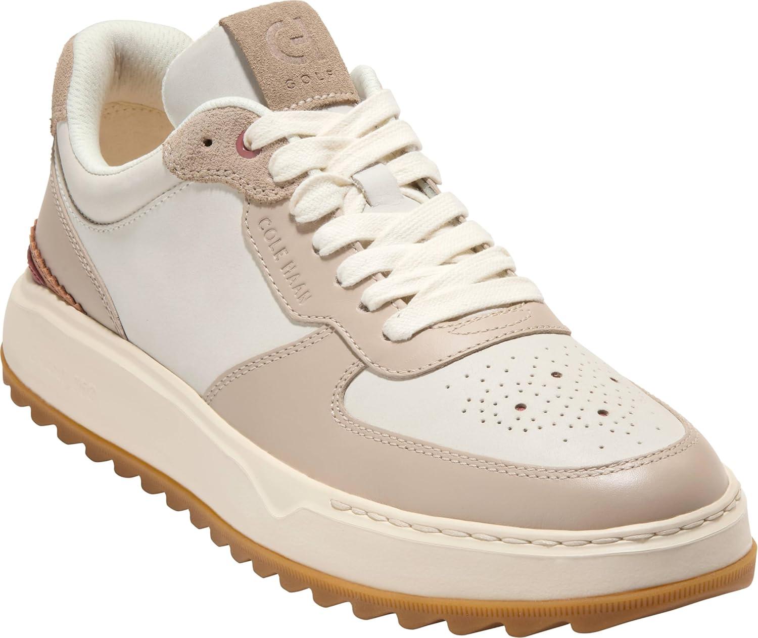 image:imageCole Haan Mens Grandpr Crossover Golf SneakersIvoryLight Sesame Suede Waterproof