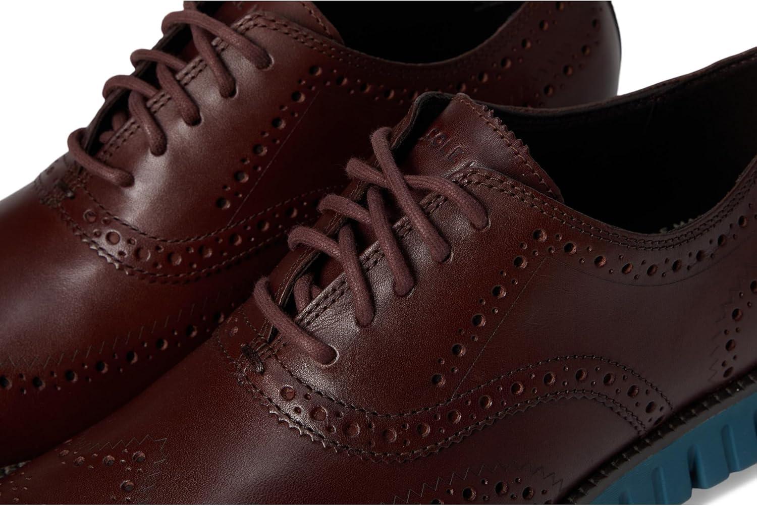 image:imageCole Haan Mens Zerogrand Remastered Wingtip OxfordHickoryDark ChocolateIndian Teal