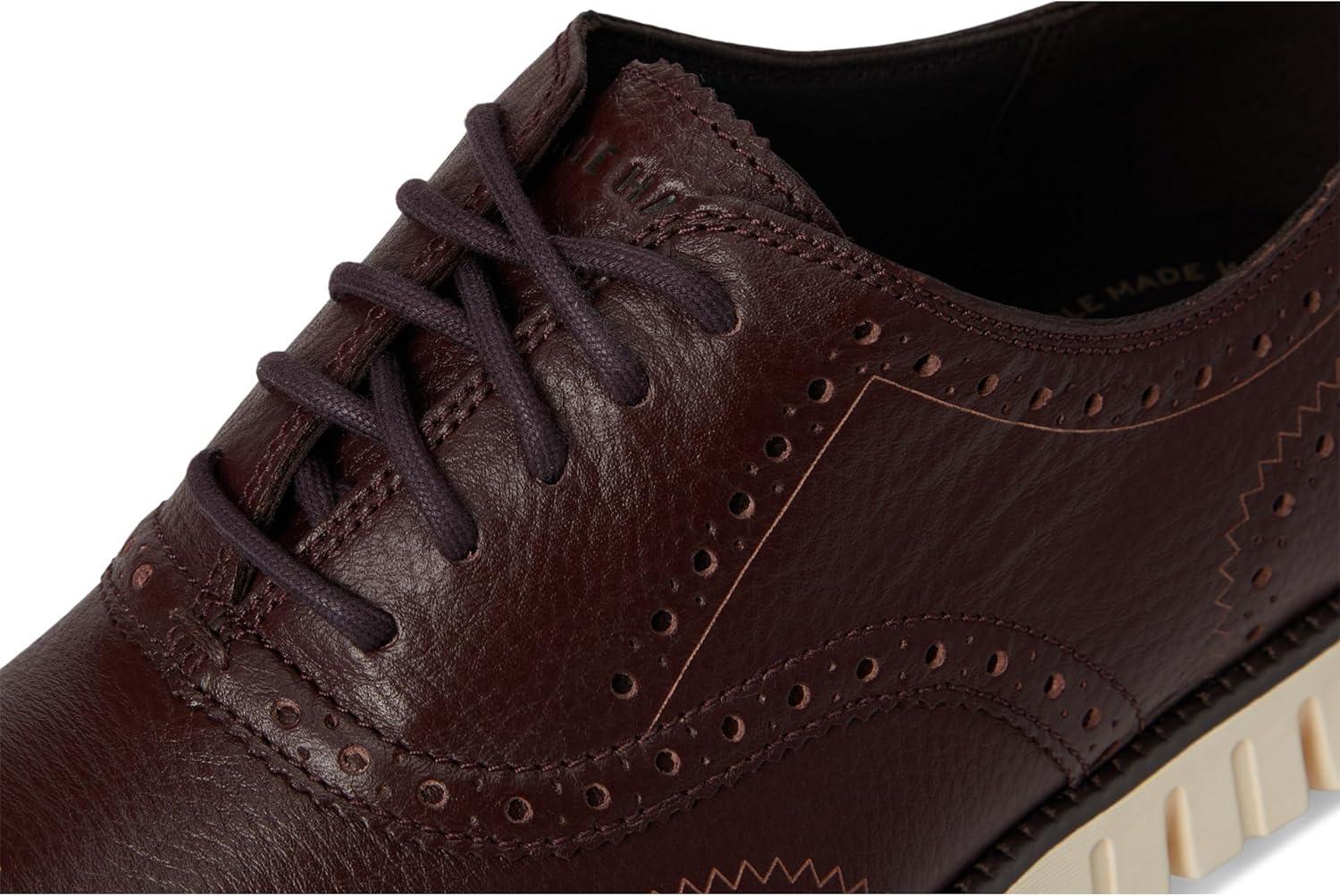 image:imageCole Haan Mens Zerogrand Remastered Wingtip OxfordPinotDk ChocolateIvory