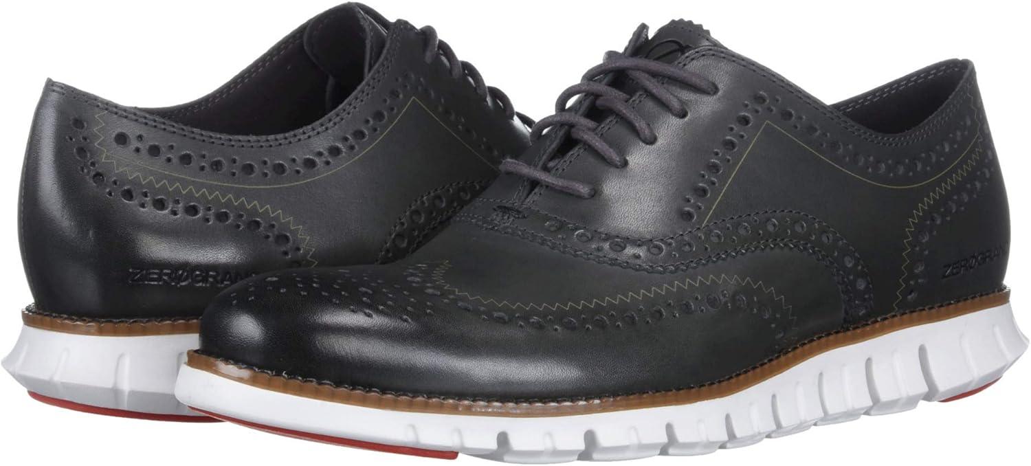 image:imageCole Haan Mens Zerogrand Wing OxfordGray Pinstripe WrFlame ScarletOptic White