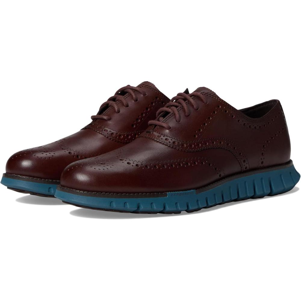 image:imageCole Haan Mens Zerogrand Remastered Wingtip OxfordHickoryDark ChocolateIndian Teal