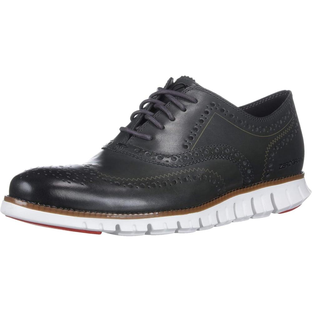 image:imageCole Haan Mens Zerogrand Wing OxfordGray Pinstripe WrFlame ScarletOptic White