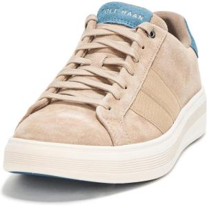 Cole Haan Men’s Grand Crosscourt Premier Sneaker(Birch Beige Suede/Indian Teal)