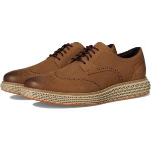 Cole Haan Mens Original Grand 2.0 Wing Tip Oxford(Golden Honey Nubuck/Oat)