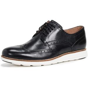 Cole Haan Men’s Original Grand Shortwing Oxford Shoes(Black Leather/White)