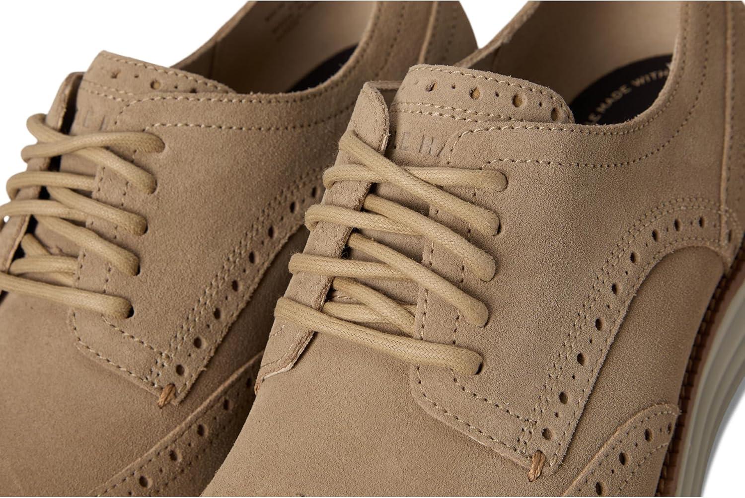 image:imageCole Haan Mens Originalgrand Remastered WingtipCh Birch Beige NubuckIvory