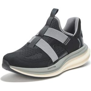 Cole Haan Men’s Originalgrand Quadstar Monkstrap Running(Black/Qiet Shade/Ivory)