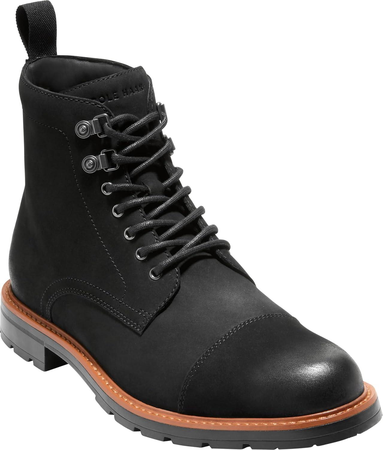 image:imageCole Haan mens Chamberlin Grand Cap ToeBlack NubuckBlack Wr