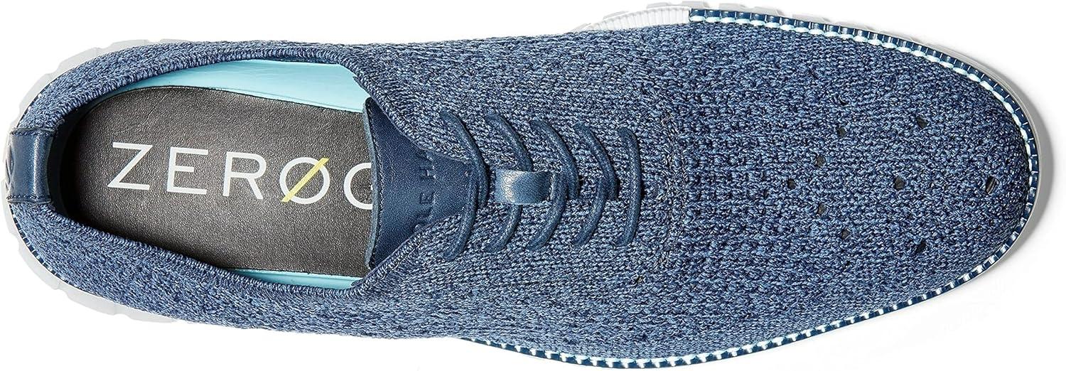 image:imageCole Haan Mens ZEROGRAND Stitchlite OxfordVintage Indigo Marine Blue Waf Knit Optic White