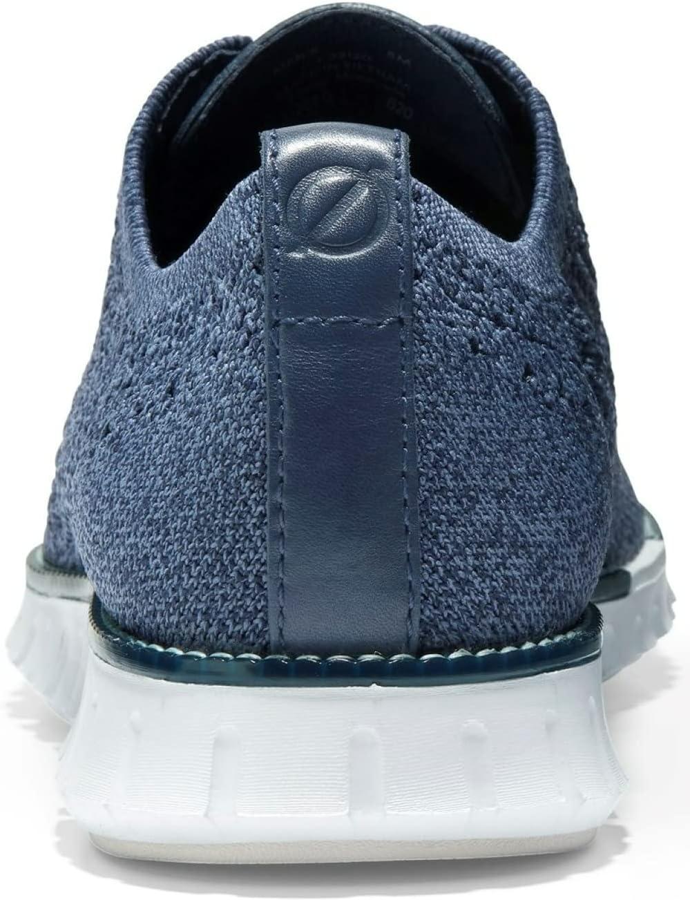 image:imageCole Haan Mens ZEROGRAND Stitchlite OxfordVintage Indigo Marine Blue Waf Knit Optic White