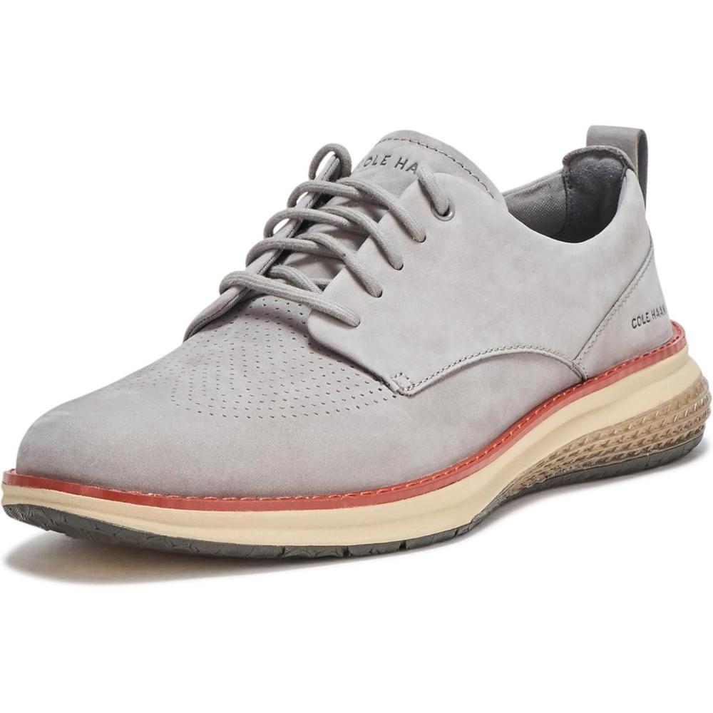 image:imageCole Haan Mens Originalgrand Energyweave Perforated Plain ToeSea Stone NubuckCinnabar