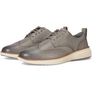 Cole Haan Men’s Grand Hurrion Wingtip(Ironstone Nubuck/Ivory)