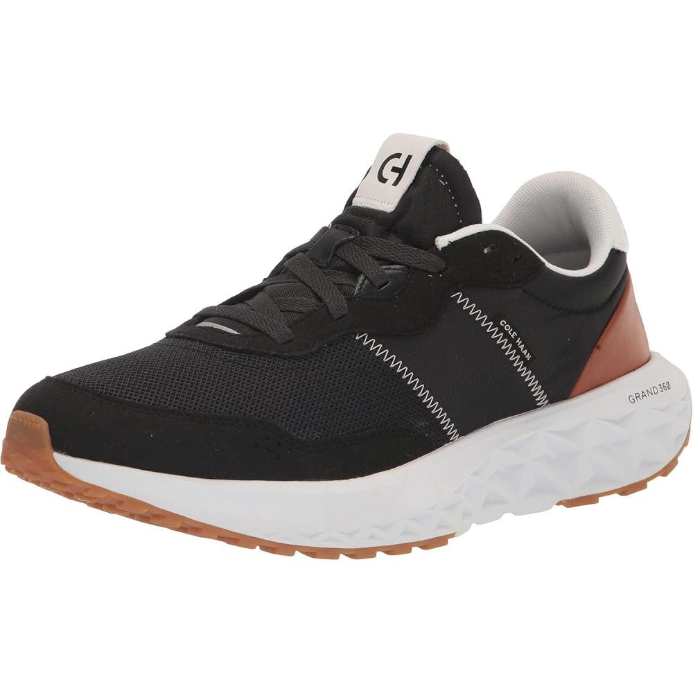 image:imageCole Haan Mens Zerogrand All Day Running SneakersBlackNatural TanWhite