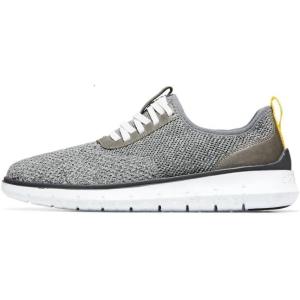 Cole Haan Men’s Generation Zerogrand Stitchlite(Glacier Gray/Gray Pinstripe Knit/Cyber Yellow/Optic White)