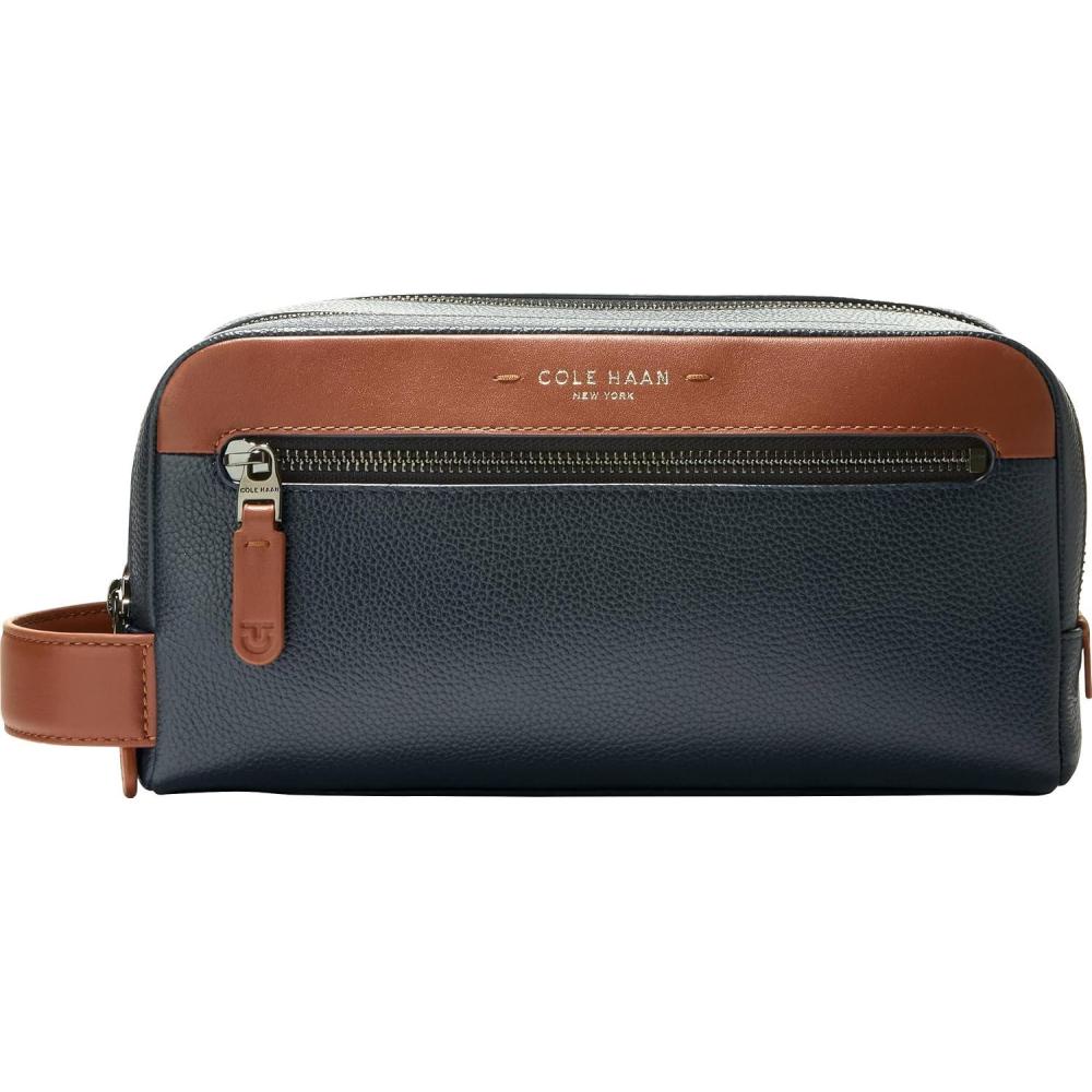 image:imageCole Haan Mens Toiletry Bag  Damon Travel Dopp Kit Navy BlazerNew British Tan