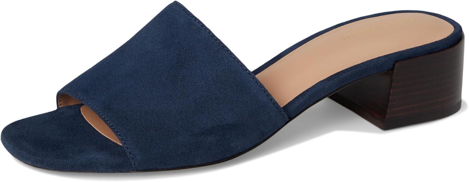 image:imageCole Haan Womens Calli Single Band Block HeelNavy Blazer Suede