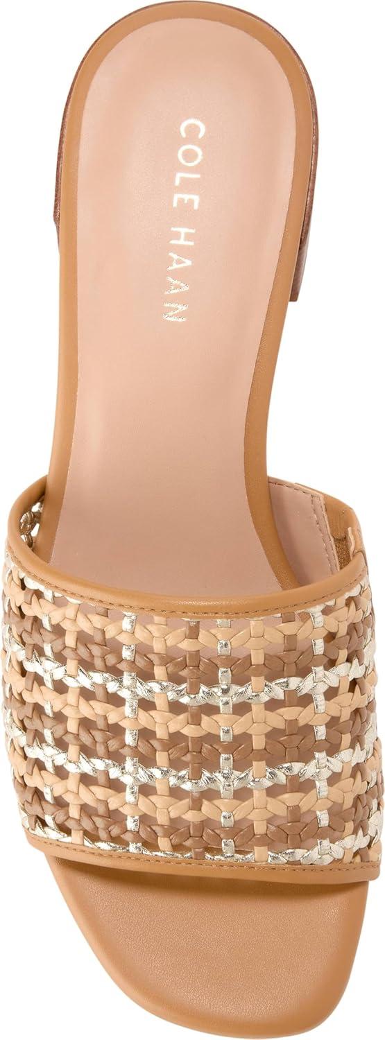 image:imageCole Haan Womens Calli Single Band Block HeelNeutral WovenBiscuit Pu