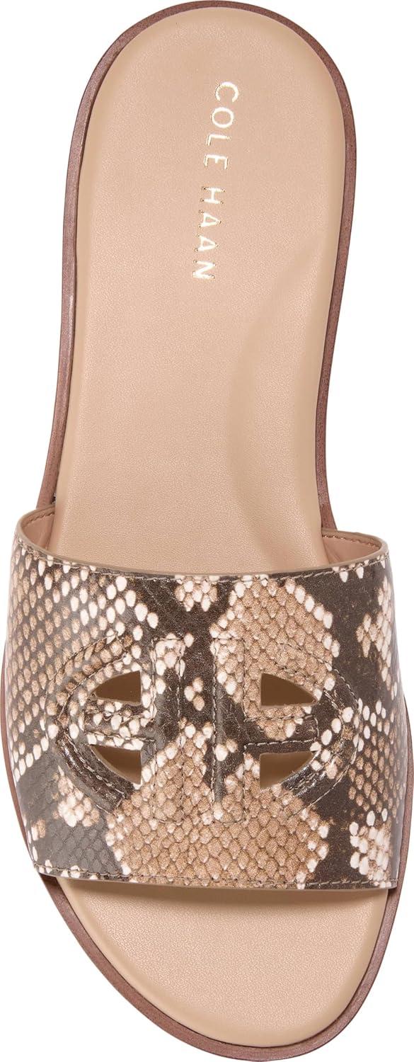 image:imageCole Haan Womens Flynn Logo SlideDune Snake Print Leather