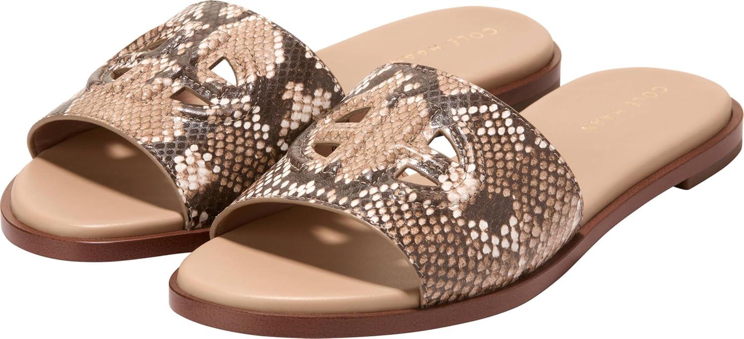 image:imageCole Haan Womens Flynn Logo SlideDune Snake Print Leather