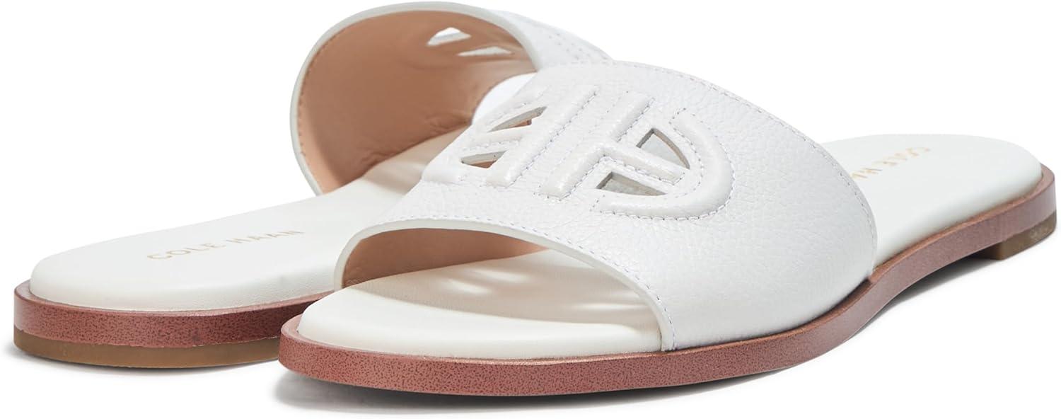 image:imageCole Haan Womens Flynn Logo SlideWhite With BroguingeWhite