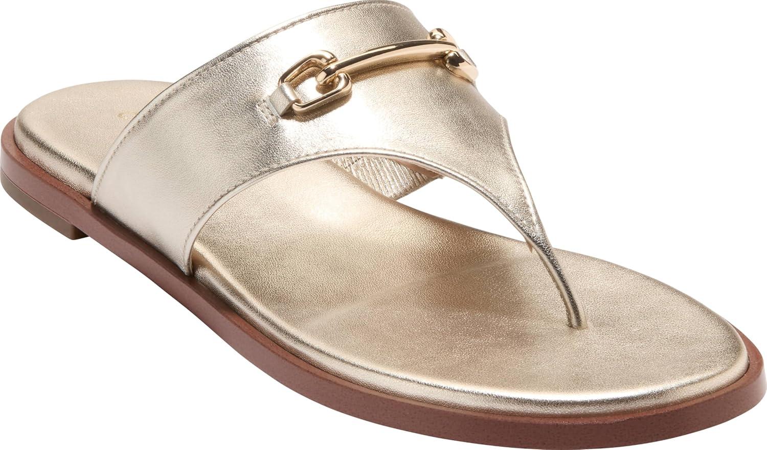 image:imageCole Haan Womens Flynn ThongSoft Gold Leather