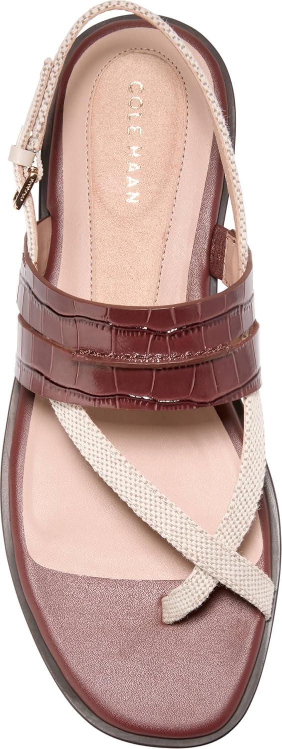 image:imageCole Haan Womens Goto Estella Flat ThongMahogany Crocodile Print Leather