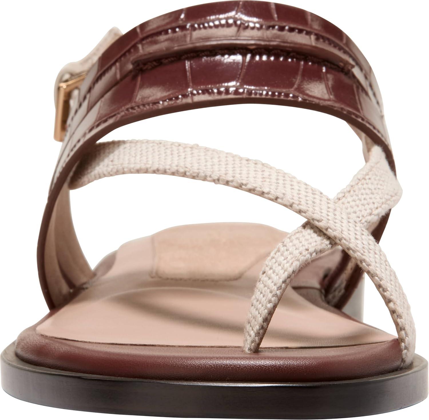 image:imageCole Haan Womens Goto Estella Flat ThongMahogany Crocodile Print Leather