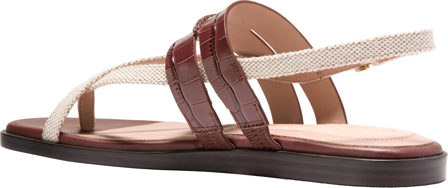 image:imageCole Haan Womens Goto Estella Flat ThongMahogany Crocodile Print Leather