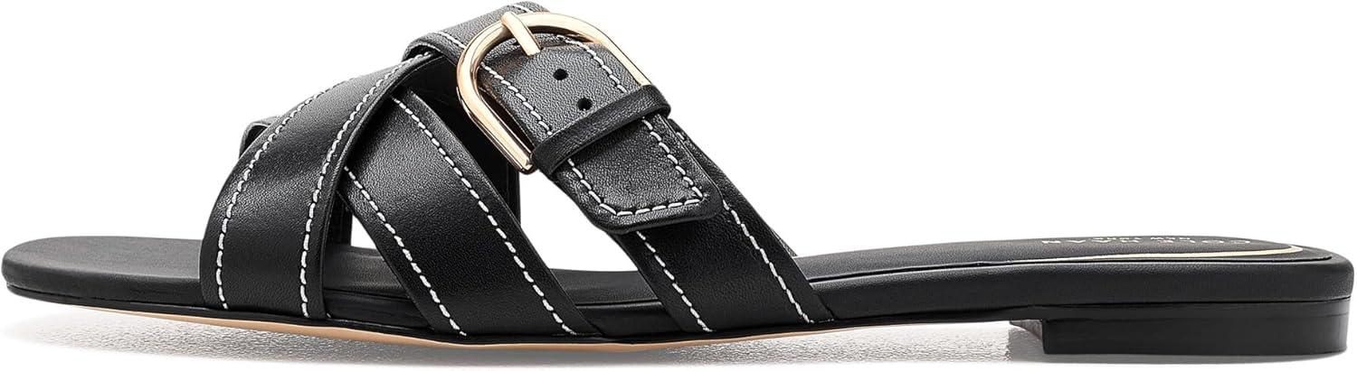 image:imageCole Haan Womens Velma Buckle SlideBlack Leather
