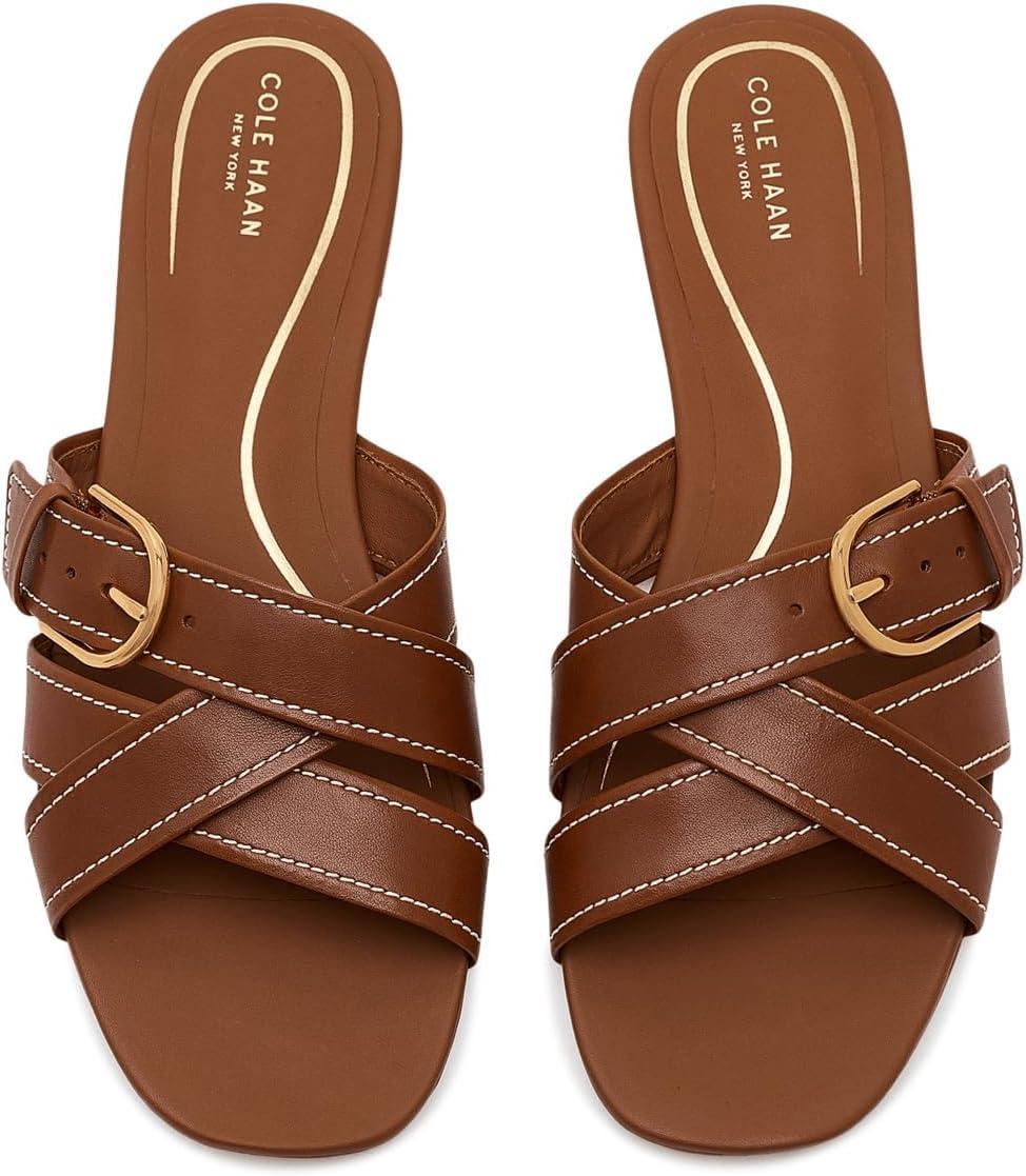 image:imageCole Haan Womens Velma Buckle SlideBritish Tan LeatherIvory